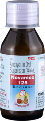 Novamox 125mg Rediuse Bottle Of 60ml Suspension