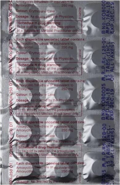 Novamox Dt 250mg Strip Of 15 Tablets