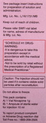 Novapime Dry Vial 1gm Powder For Injection