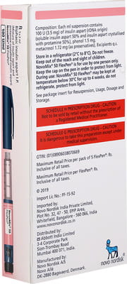 Novomix 50 Flexpen 100iu Pre Filled Pen Of 3ml Suspension For Injection