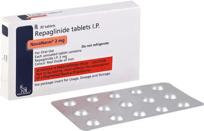 Novonorm 2mg Strip Of 30 Tablets