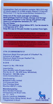 Novorapid Flexpen 100iu Pre Filled Pen Of 3ml Solution For Injection