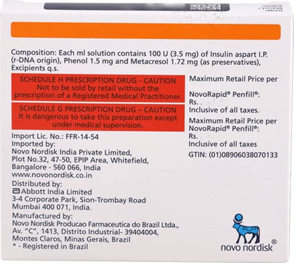 NovoRapid Penfill 3ml Solution For Injection
