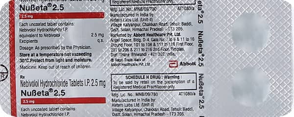 Nubeta 2.5Mg Strip Of 10 Tablets