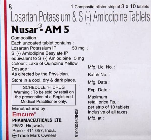 Nusar Am 5Mg Strip Of 10 Tablets