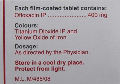 Oflox 400mg Strip Of 10 Tablets