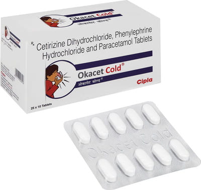 Okacet Cold Strip Of 10 Tablets