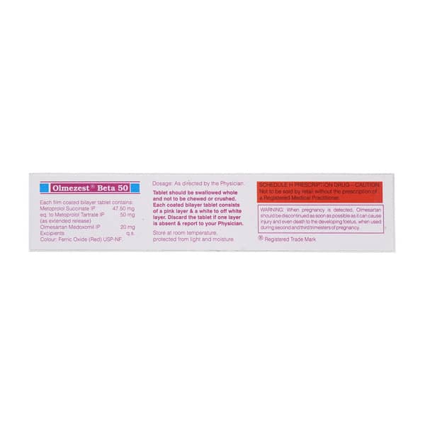 Olmezest Beta 50Mg Strip Of 10 Tablets