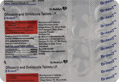 ऑर्डेंट 10 टैबलेट की स्ट्रिप