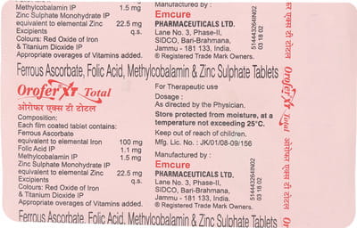 Orofer Xt Total Strip Of 10 Tablets