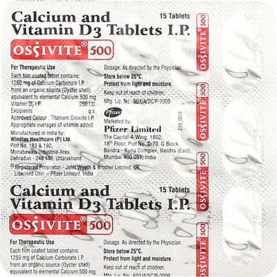 Ossivite 500mg Strip Of 15 Tablets