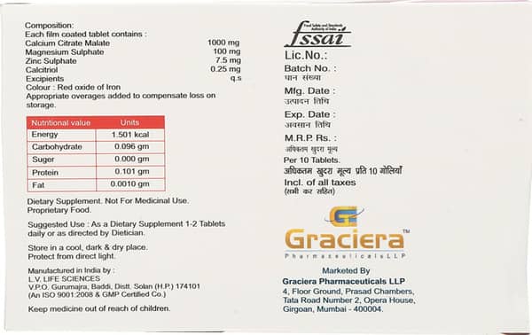 Calcious Ct Strip Of 10 Tablets