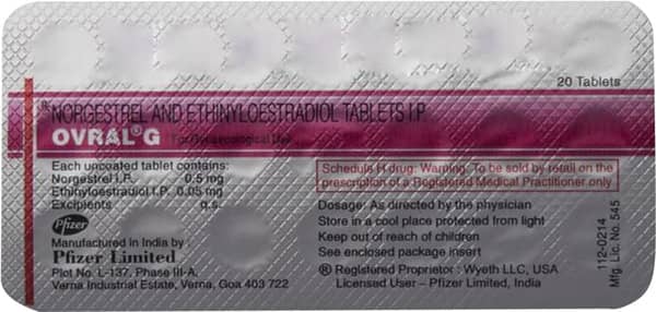 Ovral G Strip Of 20 Tablets