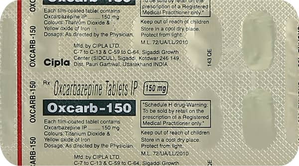 Oxcarb 150mg Strip Of 10 Tablets
