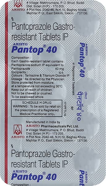 Pantop 40Mg Strip Of 15 Tablets