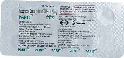 Parit 20mg Strip Of 10 Tablets