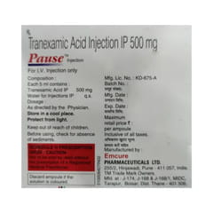 Pause Inj Pause 500 MG/5ML Injection (5): Uses, Side Effects, Price & Dosage ...