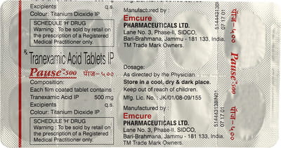 Pause 500mg Strip Of 10 Tablets
