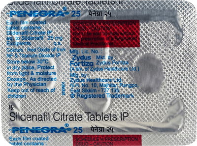 Penegra 25mg Strip Of 4 Tablets