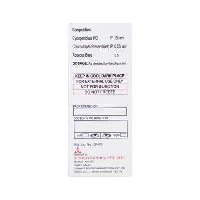 Pentolate Bottle Of 5ml Eye Drops