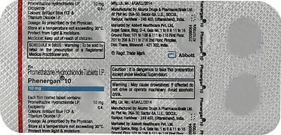 Phenergan 10mg Strip Of 10 Tablets