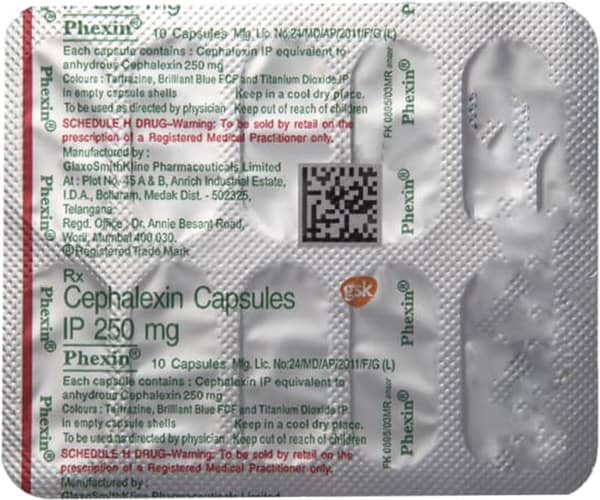 Phexin 250mg Strip Of 10 Capsules