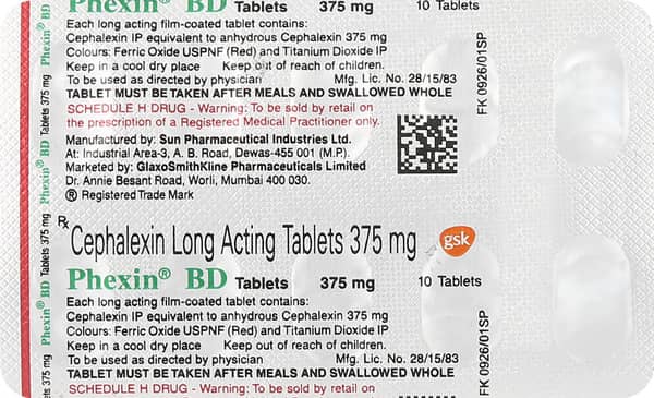 Phexin Bd 375mg Strip Of 10 Tablets