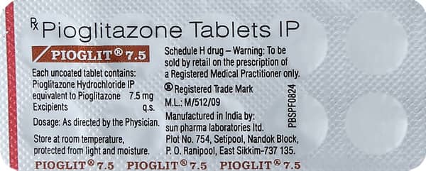 Pioglit 7.5mg Strip Of 10 Tablets