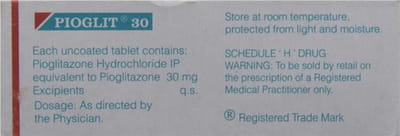 Pioglit 30mg Strip Of 10 Tablets