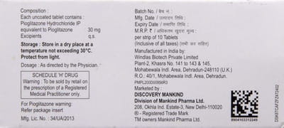 Piokind 30mg Strip Of 10 Tablets