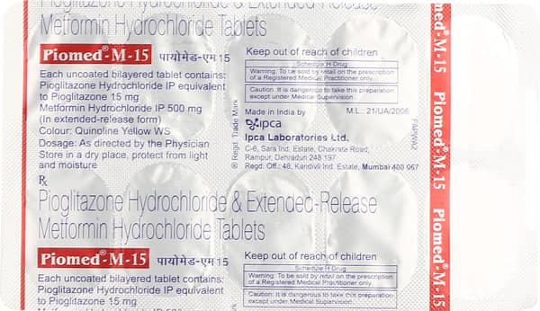 Piomed M 15mg Strip Of 10 Tablets