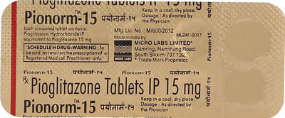 Pionorm 15mg Strip Of 10 Tablets