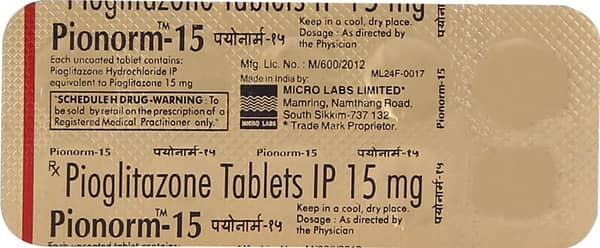 Pionorm 15mg Strip Of 10 Tablets