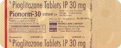 Pionorm 30mg Strip Of 10 Tablets