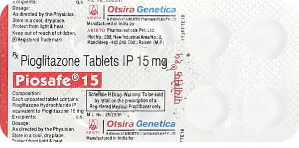 Piosafe 15Mg Strip Of 10 Tablets