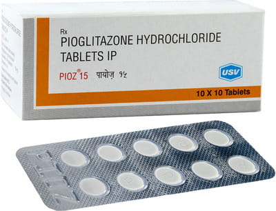 पायोज़ 15एमजी 10 टैबलेट्स की स्ट्रिप