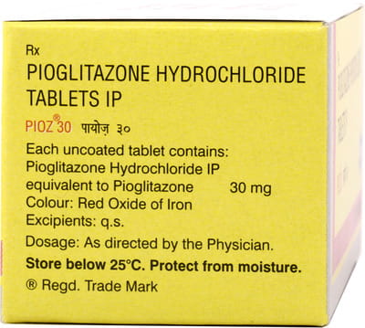 Pioz 30mg Strip Of 10 Tablets