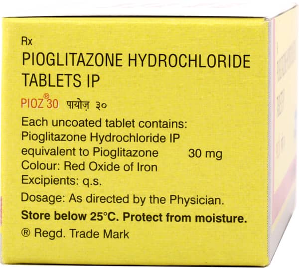 Pioz 30mg Strip Of 10 Tablets