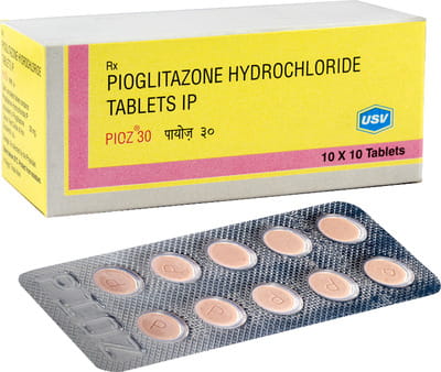 Pioz 30mg Strip Of 10 Tablets