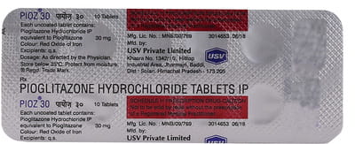 Pioz 30mg Strip Of 10 Tablets