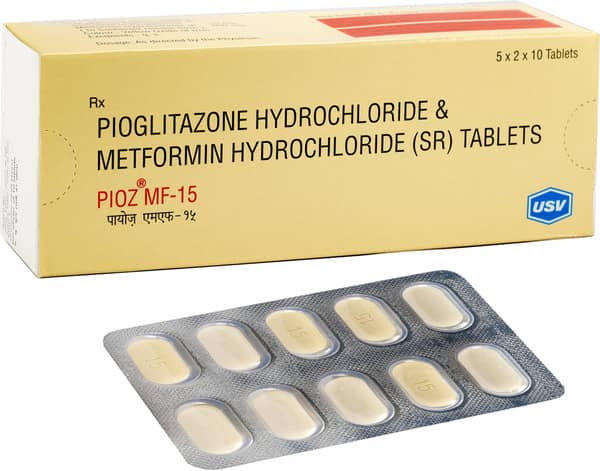 Pioz Mf 15mg Strip Of 10 Tablets