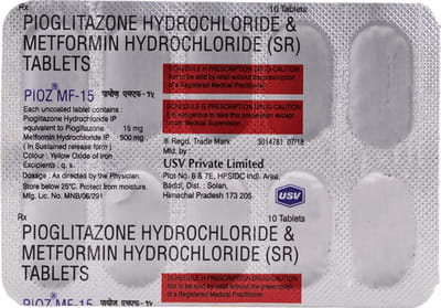Pioz Mf 15mg Strip Of 10 Tablets