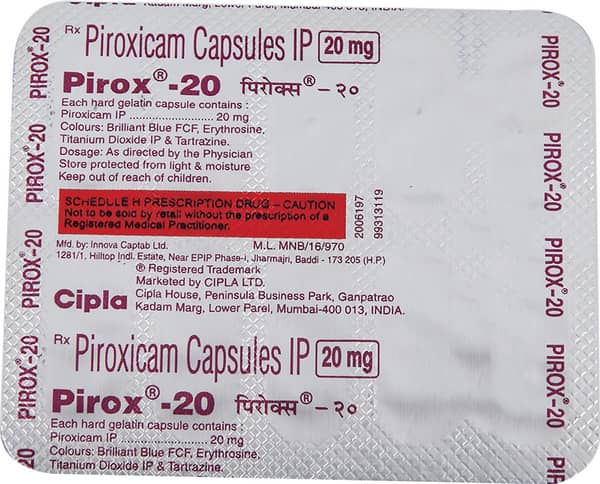 Pirox 20mg Strip Of 10 Capsules