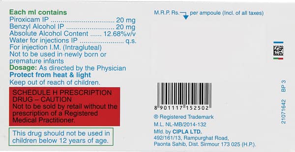 Pirox Im 40mg Ampoule Of 2ml Injection