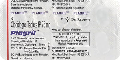 Plagril 75mg Strip Of 10 Tablets
