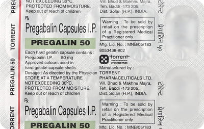 Pregalin 50mg Strip Of 10 Capsules
