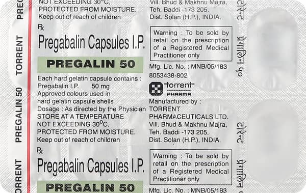 Pregalin 50mg Strip Of 10 Capsules