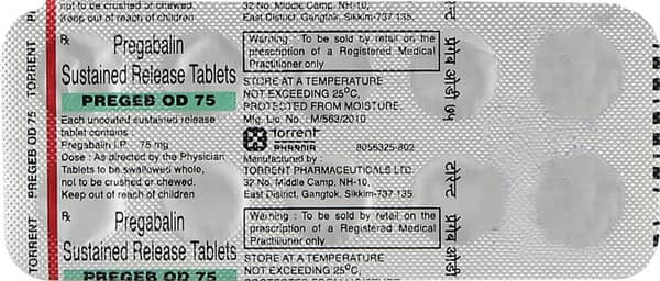 Pregeb Od 75mg Strip Of 10 Tablets