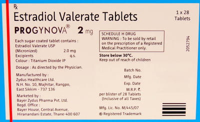 Progynova 2mg Strip Of 28 Tablets