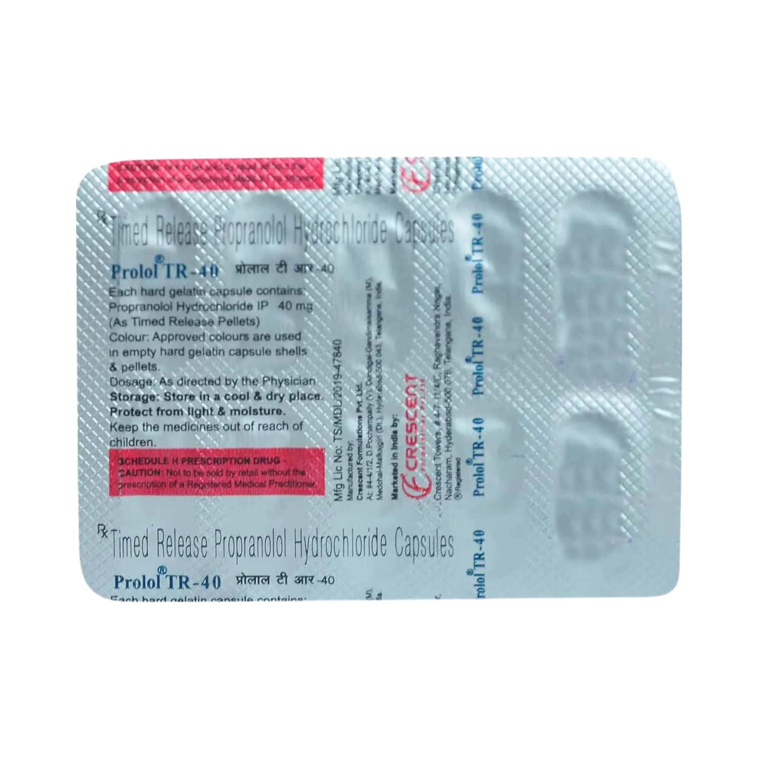 Prolol Prolol Tr 40 MG Capsule (10): Uses, Side Effects, Price & Dosage ...